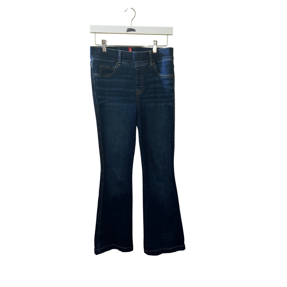 Spanx Flare Jeans Dark Wash Denim Pull On High Rise Small Petite S/P